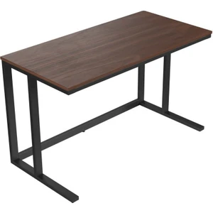 Tekli Desk Çalışma Masası - Mat Siyah Ayak Ceviz Mdflam
