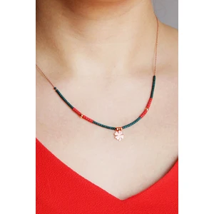 Argentum Concept Yonca Motifli Gümüş Tasarım Taş Kolye