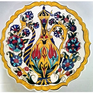 Sultan Çini 30 cm Altın Yaldızlı Tabak
