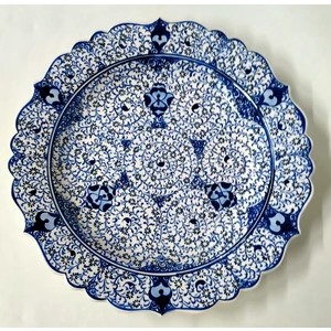 Sultan Çini 30 cm Samur Desen Duvar Tabağı