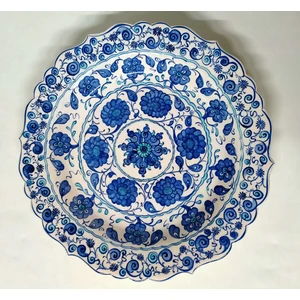 Sultan Çini 30 cm Samur Desen Duvar Tabağı