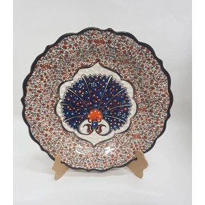 Sultan Çini 25 cm El Emeği Desenli Duvar Tabağı