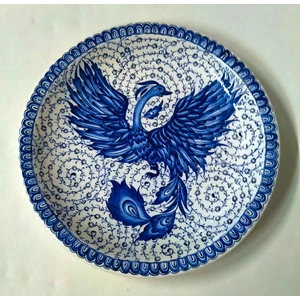 Sultan Çini 30 cm Samur Desen Duvar Tabağı