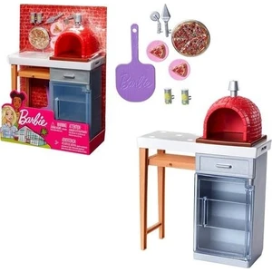Mattel Barbie'nin Ev Dış Dekorasyon Pizza Fırını Aksesuarları FXG37
