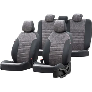 Renault Megane 2 2004-2009 Özel Üretim Koltuk Kılıfı Milano Design Füme - Siyah