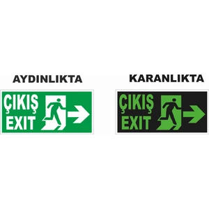 Çıkış Exıt Sağ Fosforlu Levhası