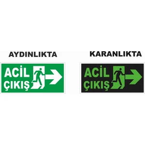 Acil Çıkış Sağ Fosforlu Levhası