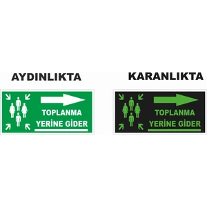 Acil Toplanma Alanına Gider Sağ Ok Fosforlu Levhası