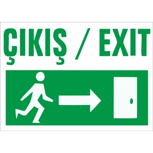 Çıkış Exıt Sağ Oklu Acil Çıkış Levhası