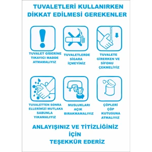 Tuvaletleri Kullanırken Dikkat Edilmesi Gerekenler Levhası