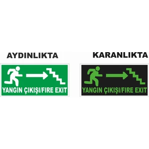 Yangın Çıkışı Sağ Fosforlu Levhası
