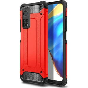 - Xiaomi Mi 10T Pro 5G - Kılıf Çift Katman Zırh Tank Crash Military Kapak - Kırmızı - T15692
