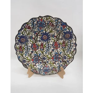 Sultan Çini - Desenli 25 cm. El Emeği Duvar Tabağı