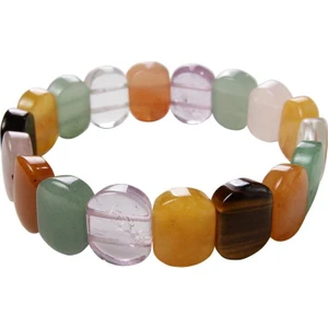 Saff Doğal Taş 7'li Çakra Doğal Taş Kare Bileklik 201637