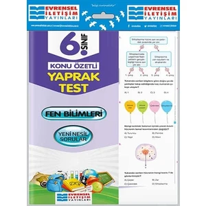 Evrensel İletişim Yayınları 6.Sınıf  Fen Bilimleri Yaprak Test