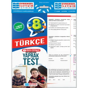Evrensel İletişim Yayınları 8.Sınıf  Türkçe Yeni Nesil Yaprak Test