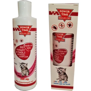 Power Time Kedi Şampuanı Power Time Mucize Cat Dış Parazit Etkili Bitkisel Şampuan 200 Mg