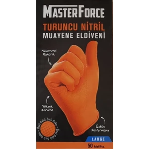 Master Force Nitril Eldiven 50'li Turuncu - L Beden