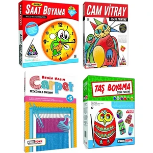 Saat Boyama + Halı Dokuma + Taş Boyama + Cam Vitray (4'lü Set)