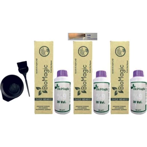 Biomagic Amonyaksız Organik Keratin+Argan Yağlı Saç Boyası 9.03 Papatya 60 ml x 3 +90 ml Oksidan+Boyama Seti