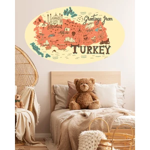 Kt Decoration Oval Türkiye Haritası Duvar Sticker