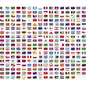 Kt Decoration 288 Adet Ülke Isimleri ve Bayrakları Mega Set Duvar Sticker