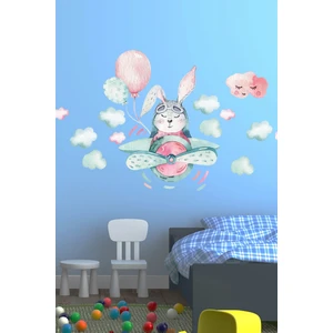 Kt Decoration Sevimli Pilot Tavşan Duvar Sticker Seti