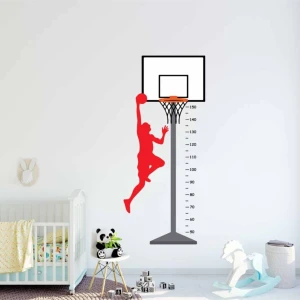 Kt Decoration Basketbol Temalı Dev Boy Ölçer Duvar Sticker