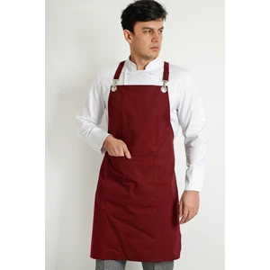 Moda Canel Chef Önlük Askılı Bordo