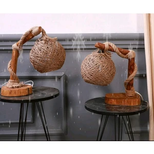 Ağaçkakan Dekorasyon Doğal Ağaç Abajur 2 Li Barselona