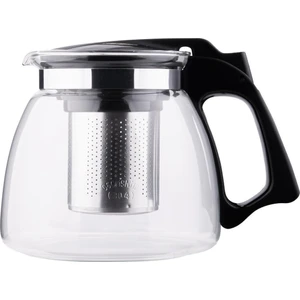 MOON HANDMADE 1100 Lt Çelik Süzgeçli Cam Isıya Dayanıklı Çaydanlık Bitki Çayı Demliği