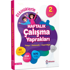 Atlıkarınca Yayınları 2. Sınıf Etkinliklerle Haftalık Çalışma Yaprakları (Türkçe Matematik Hayat Bilgisi) Tüm Dersler