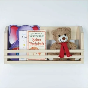 Ahşap Bebek Çocuk Odası Montessori Kitaplık Tek Katlı Duvar Rafı