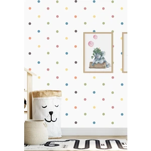 204 Adet Rengarenk Yuvarlak Duvar Stickerı