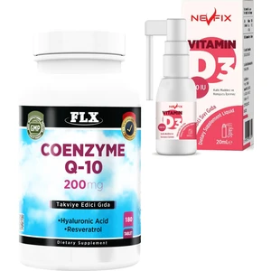 Coenzyme Koenzim Q-10 200 Mg 180 Tablet & Vitamin D3 400'lü 20 ml
