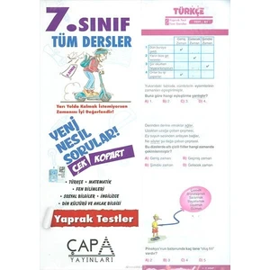 Çap Yayınları 7. Sınıf Yaprak Test Tüm Dersler