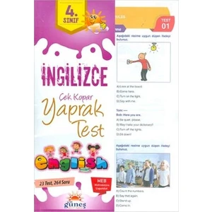 Güneşyolu Yapım Yayın 4. Sınıf İngilizce Çek Kopar Yaprak Test - Yeni