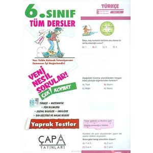 Çapa Yayınları Yaprak Test 6. Sınıf Tüm Dersler