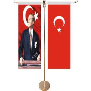 ZC Bayrak Türk ve Atatürk Bayraklı Kırlangıç Flama