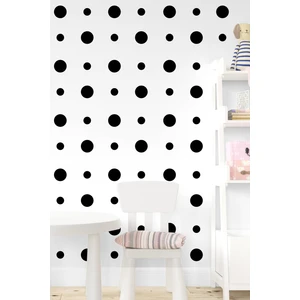 Siyah Puantiye Çocuk Bebek Odası Duvar,cam STICKER,100 Adet-3-5cm