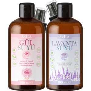 % 100 Doğal Gül Ve Lavanta Suyu Cam Şişe 2X100mL