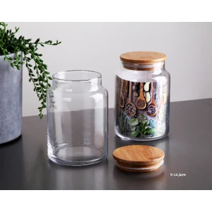 Gönül Mutfak Bambu Kapaklı Büyük Kavanoz 800 Ml. 1 Adet