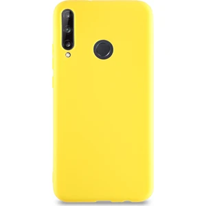 Huawei P40 Lite E Kılıf Kamera Korumalı Premier Silikon Kapak - Sarı