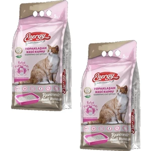 Kedi Kumu-Bebek Pudrası Kokulu Bentonit-Doğal-5 Kilogram-2 Adet