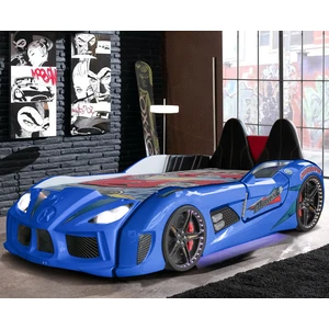 Audi Kapıları Açılabilen Full Ledli Koltuklu Arabalı Yatak, Mavi