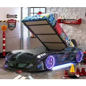 Jaguar Full Ledli Koltuklu Bazalı Arabalı Yatak, Siyah