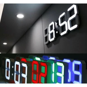 3D LED Dijital Alarm ve Termometre Takvim Masa Duvar Saati