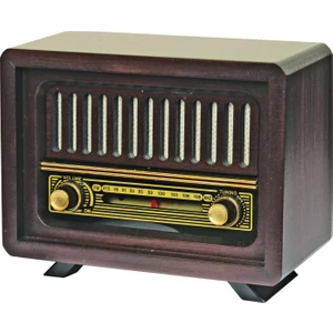 Otantik Çarşı Ahşap Retro  Nostaljik  Radyo Çamlıca Model Şarjlı Pil+Adaptörlü