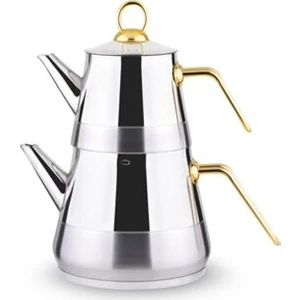Piramit Çaydanlık Takımı Altın Kulp (Mini Boy)