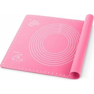 Pembe Silikon Ölçekli Hamur Açma Matı 45 x 65 Cm.